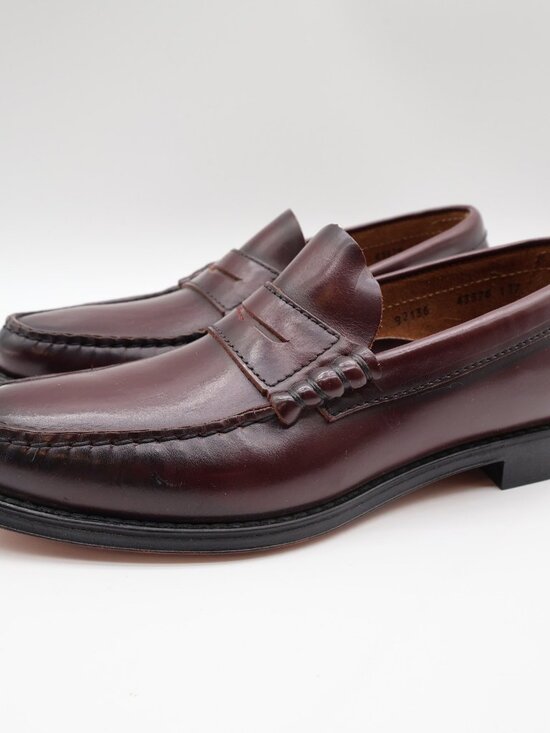 Barclay Vintage 70s 80s Mens 8 D Burgundy Leather Penny Loafers main image 12